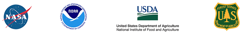 NASA, NOAA, USDA and US Forest Service logos